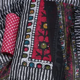 Meena Bazaar Geometric Printed Sequinned Unstitched Dress Material-picture-12