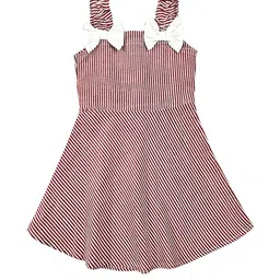 Cutoos Girls Striped Fit & Flare Shoulder Strap Dress-picture-44