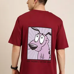 Jack Paris Men Cowardly Dog Graphic Printed Relaxed Fit Cotton T-shirt-picture-26