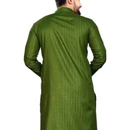 shreeram Men Green Straight Cotton Kurtas image 2