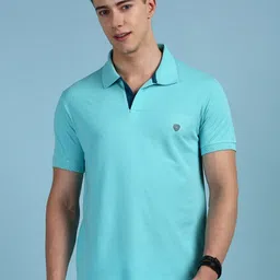 Lux Cozi Short Sleeves Polo Collar Cotton Regular Fit Casual T-Shirt-image-2