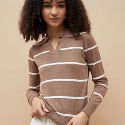 Fame Forever by Lifestyle Striped Polo Collar T-shirt-image-84