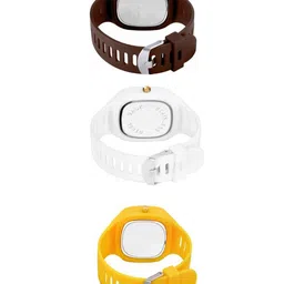 Hala Men Pack of 3 Solid Square Tang Regular Analogue Watches image 2