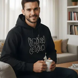 SHAUN Men Printed Hooded Sweatshirt image 4