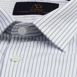 AD By Arvind Vertical Striped Pure Cotton Formal Shirt image 2
