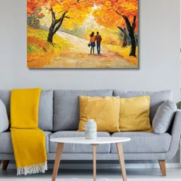 Viventiq Yellow & Black Couple Romantic Painting For Home Without Frame Wall Art image 4