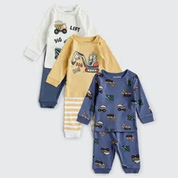 Juniors by Babyshop Boys Pack Of 3 Printed Pure Cotton T-shirt With Joggers-picture-31