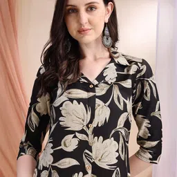 KALINI Women Floral Printed Regular Kurta with Palazzos image 2