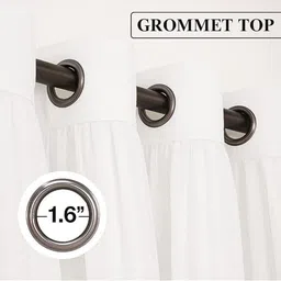 BFAM White Set of 2 Floral Black Out Door Curtain image 4