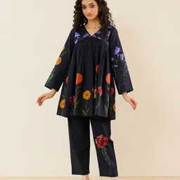 Rustorange At The Florist's Printed V Neck Tunic With Trouser Co-Ords-picture-31