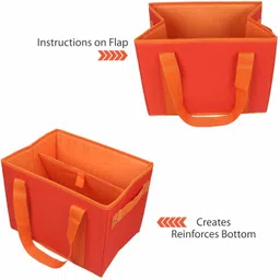 double r bags Heavy Duty Waterproof Shopping Bag – Large Foldable Grocery Pack of 2 Grocery Bags image 5