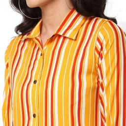 sayesha Women Regular Fit Striped Button Down Collar Casual Shirt image 5