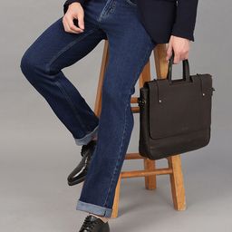 Hancock Men Classic Straight Fit Mildly Distressed Stretchable Jeans-picture-0