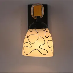 1ST TIME Black & White Printed Wood Contemporary Wall Lamp image 4