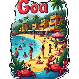 GIFTODAY Yellow & Blue Goa Printed Fridge Magnets image 5
