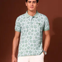 U.S. Polo Assn. Men Floral Printed Polo Collar Pockets Slim Fit T-shirt image 3
