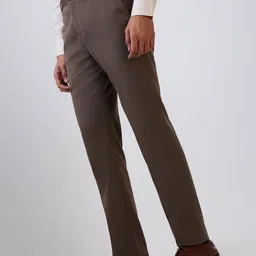 Raymond Contemporary Fit Structure Pattern Formal Trousers image 5