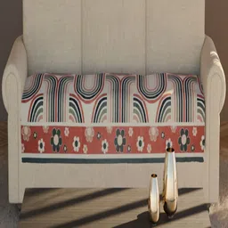 Fashion Throw Beige & Maroon Printed Velvet 1 Piece Sofa Cover-picture-15