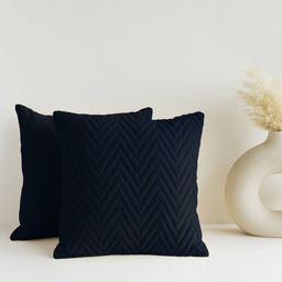 HOMEMONDE Blue Set of 2 Geometric Square Cushion Covers-picture-38