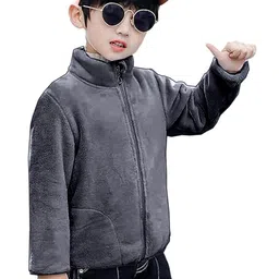 Babymoon Unisex Kids Faux Fur Trim Fleece Parka Jacket image 5