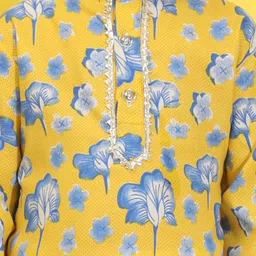 Cutiekins Boys Floral Printed Kurta with Pyjama image 4