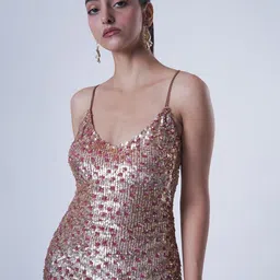 UPGRADE Sequined Embellished Backless Bodycon Mini Dress image 3