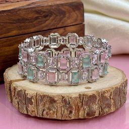 Wedding Chuda by Hitesh Bangles 2Pc American Diamond Studded Bangles-picture-45