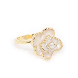 Carlton London Gold Plated Floral Adjustable Ring-picture-27