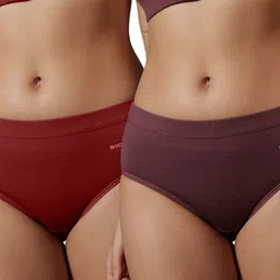 BODYSIZE Pack of 2 Cotton Mid-Rise Hipster Briefs image 3