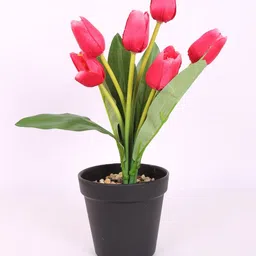 Home Bloom Pink 1 Pieces Artificial Flower With Pot image 3
