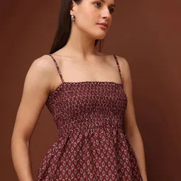 OBSHIVKA Print Smocked Cotton Top image 3