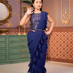 Aarika Girls Embellished Ready to Wear Georgette Lehenga & Blouse With Dupatta-picture-46