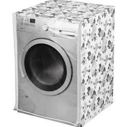 AMPEREUS White Floral Print Front Load Waterproof Washing Machine Cover-image-82