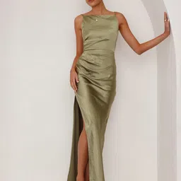 bebe Sheen Slit Sheath Maxi Dress-picture-30