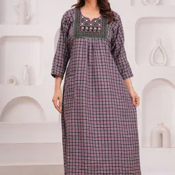 DGSM CRAFT Checked Maxi Nightdress image 3