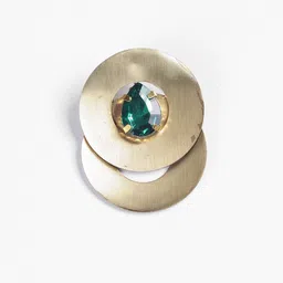 StyleCast Gold-Plated Artificial Stones Studded Circular Drop Earrings image 4