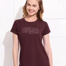 QUIRA Women Typography Printed Round Neck Cotton T-shirt-image-54