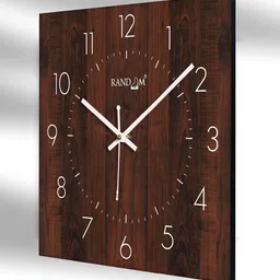 RANDOM Brown & White Square Shape Vinyle Textured Wall Clock image 4