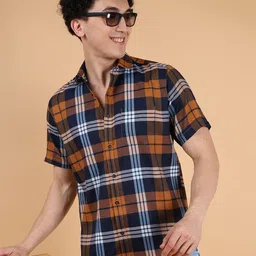 Zeal Men Comfort Tartan Checks Opaque Checked Casual Shirt-picture-9