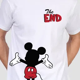 Greylongg Men Mickey Mouse Graphic Printed Round Neck Cotton T-shirt image 3