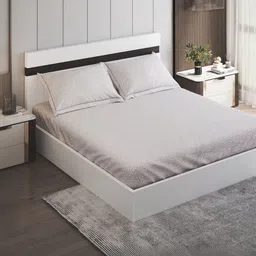 Home Centre White 200 TC King Bedsheet with 2 Pillow Covers-picture-17