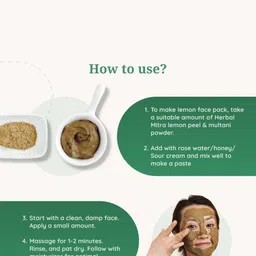 Herbal Mitra Set Of 2 Pure Lemon Peel Powder & Multani Mitti Powder Face Pack 100 g Each image 4