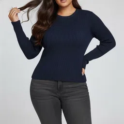 DELAN Women Ribbed Woollen Pullover image 3