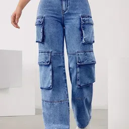 DressBerry Women Comfort Wide Leg High-Rise Light Fade Acid Wash Stretchable Jeans-picture-18