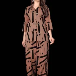 Moda Rapido Women Crepe Printed Co-Ords Set-image-26