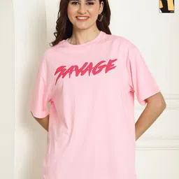 Metronaut Women Typography 2 Printed Drop-Shoulder Sleeves T-shirt-picture-13