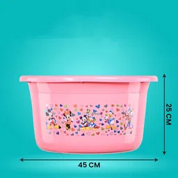 Kuber Industries Black & Pink 3 Pieces Disney Printed Light Weight Bath Tubs image 2