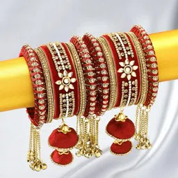 Peora Gold Plated Set Of 2 Matching Bangles Set Bridal Wedding Chuda image 2