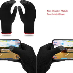 new vastra lok ™PUBG & Free Fire Game Pro Player & Bike Riding Anti-Sweat Mobile Touch Finger & Gym & Fitness Gloves image 2