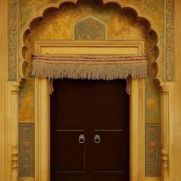 KuJee Brown Textured Natural Paddy Handmade Door Toran-image-3